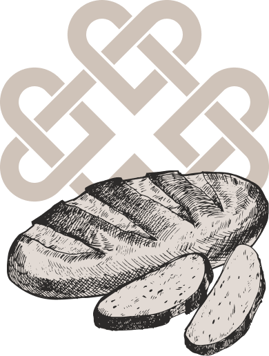 Celtic symbol and loaf of bread illustration