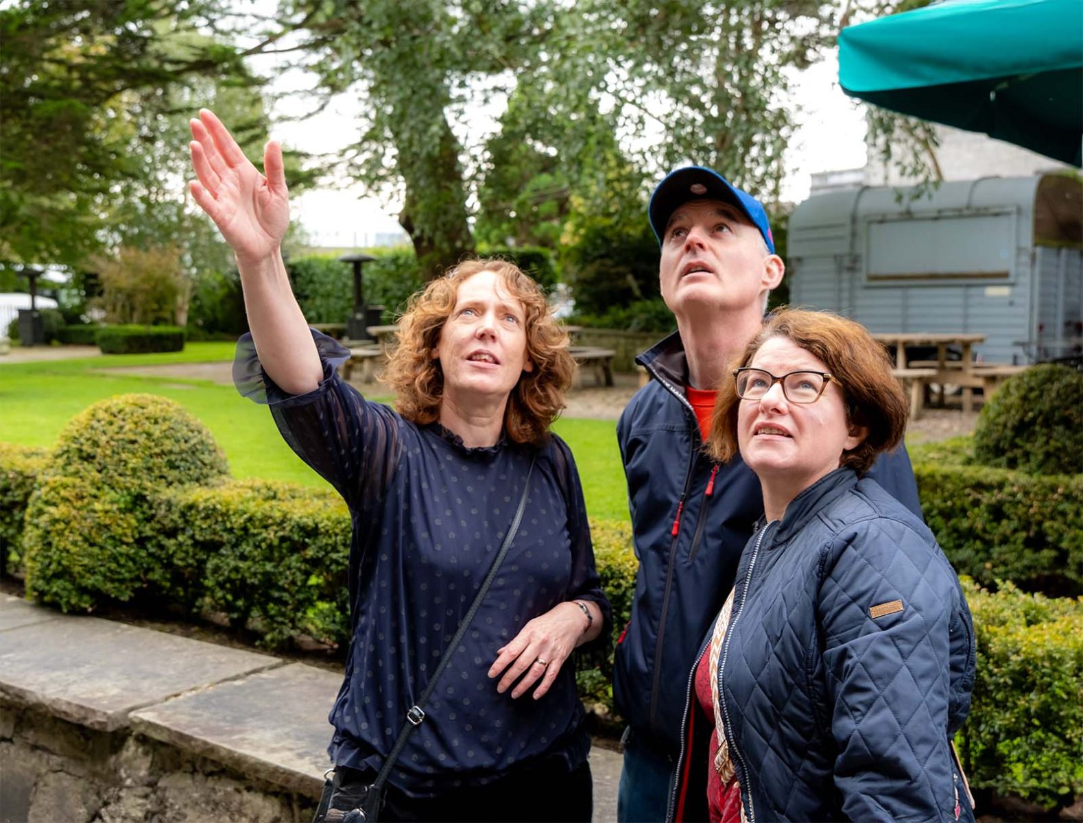 Jane pointing at feature