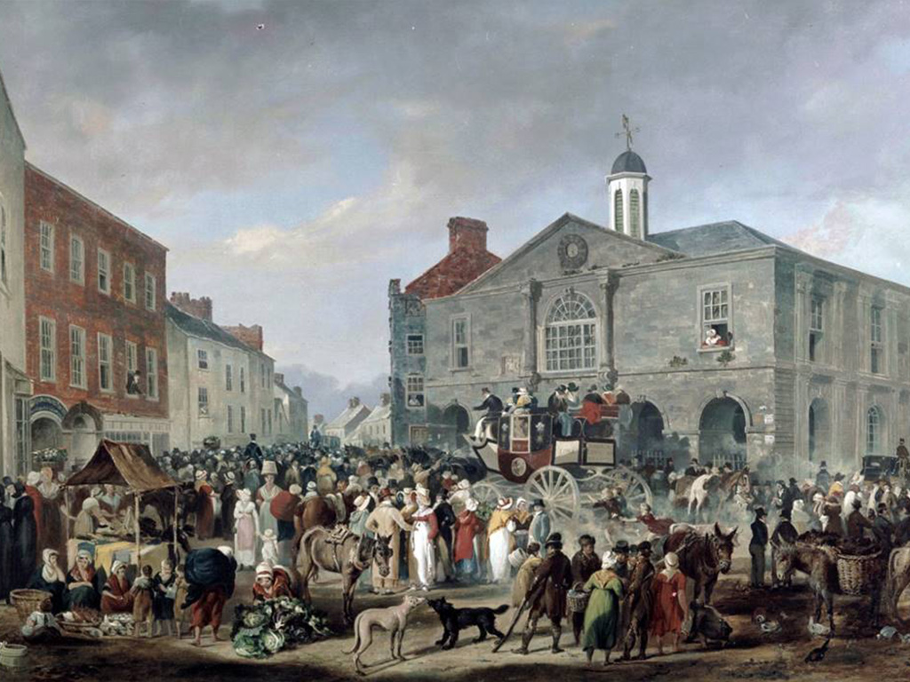 Painting of Ennis town square