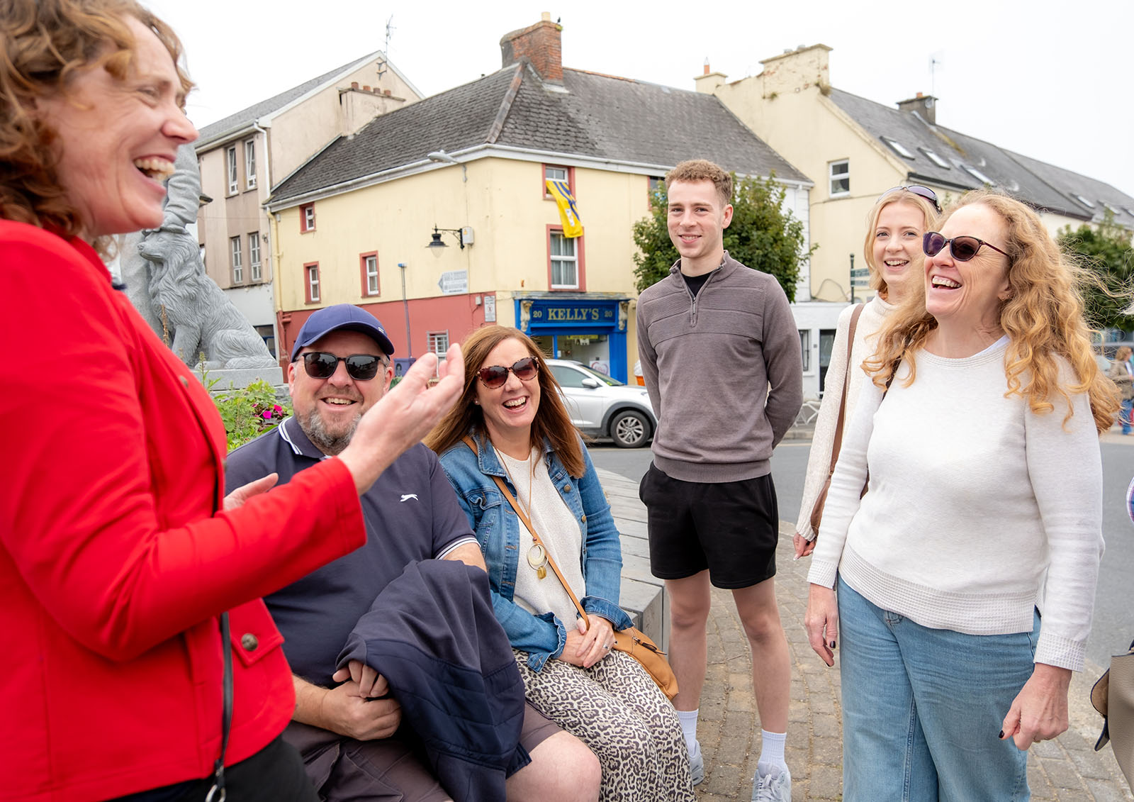 Jane with laughing tour group