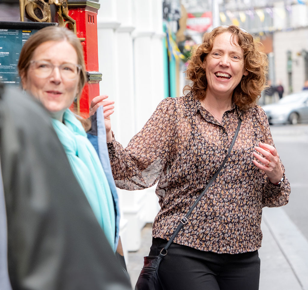 Jane medium shot in street